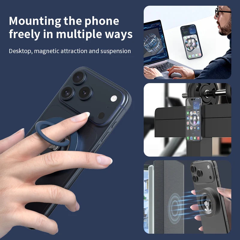 Magnetic Finger Ring Phone Holder — Folding