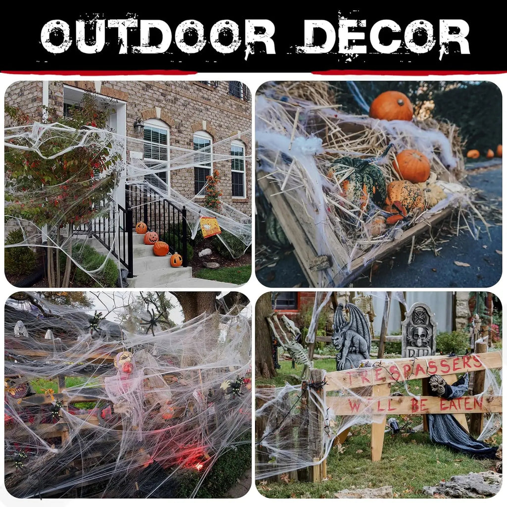 Stretch Cobweb Halloween Decoration — 200 sqft