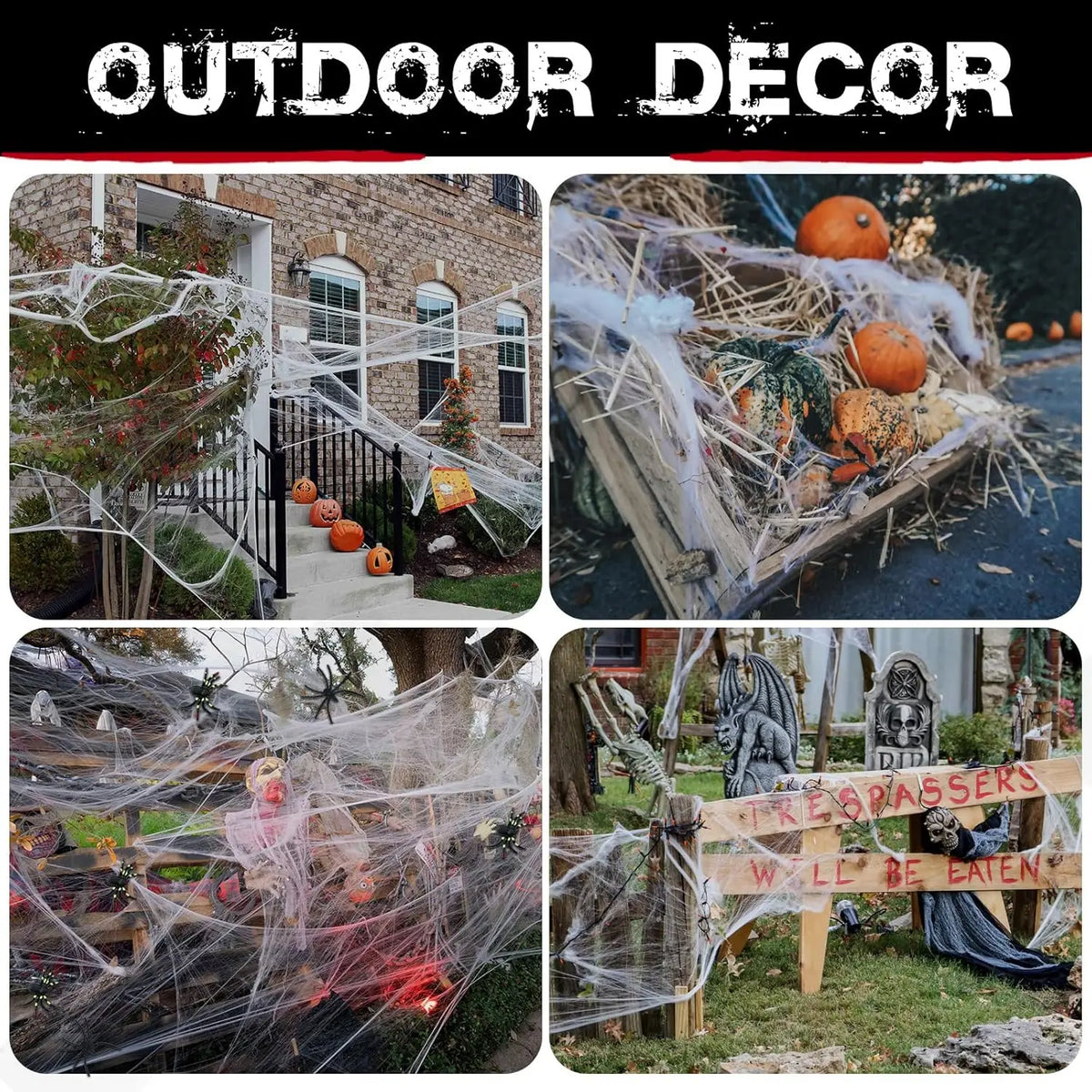 Stretch Cobweb Halloween Decoration — 200 sqft