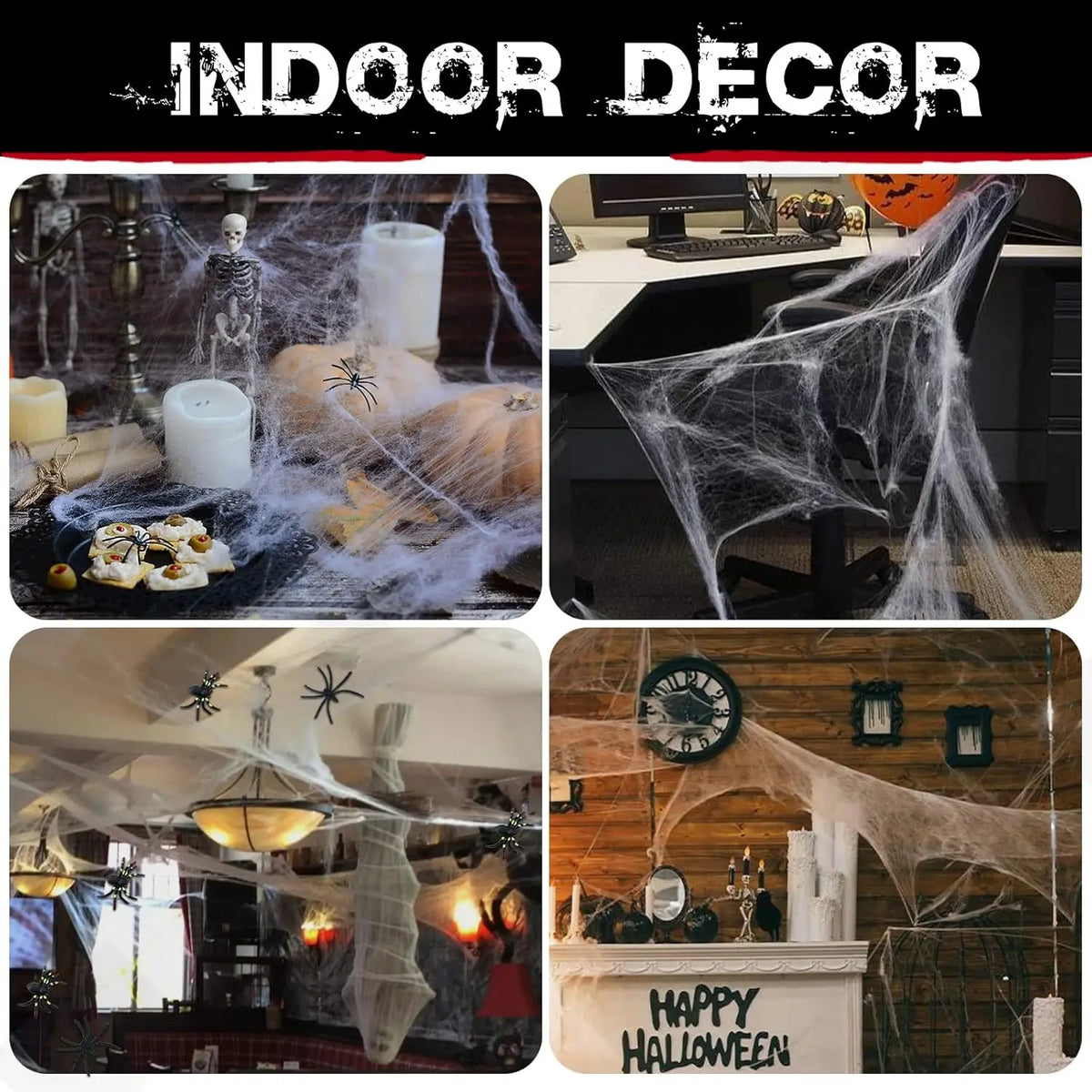 Stretch Cobweb Halloween Decoration — 200 sqft