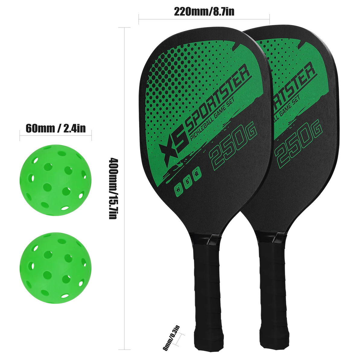 Pickleball Starter Set — 2 Paddles + 4 Balls
