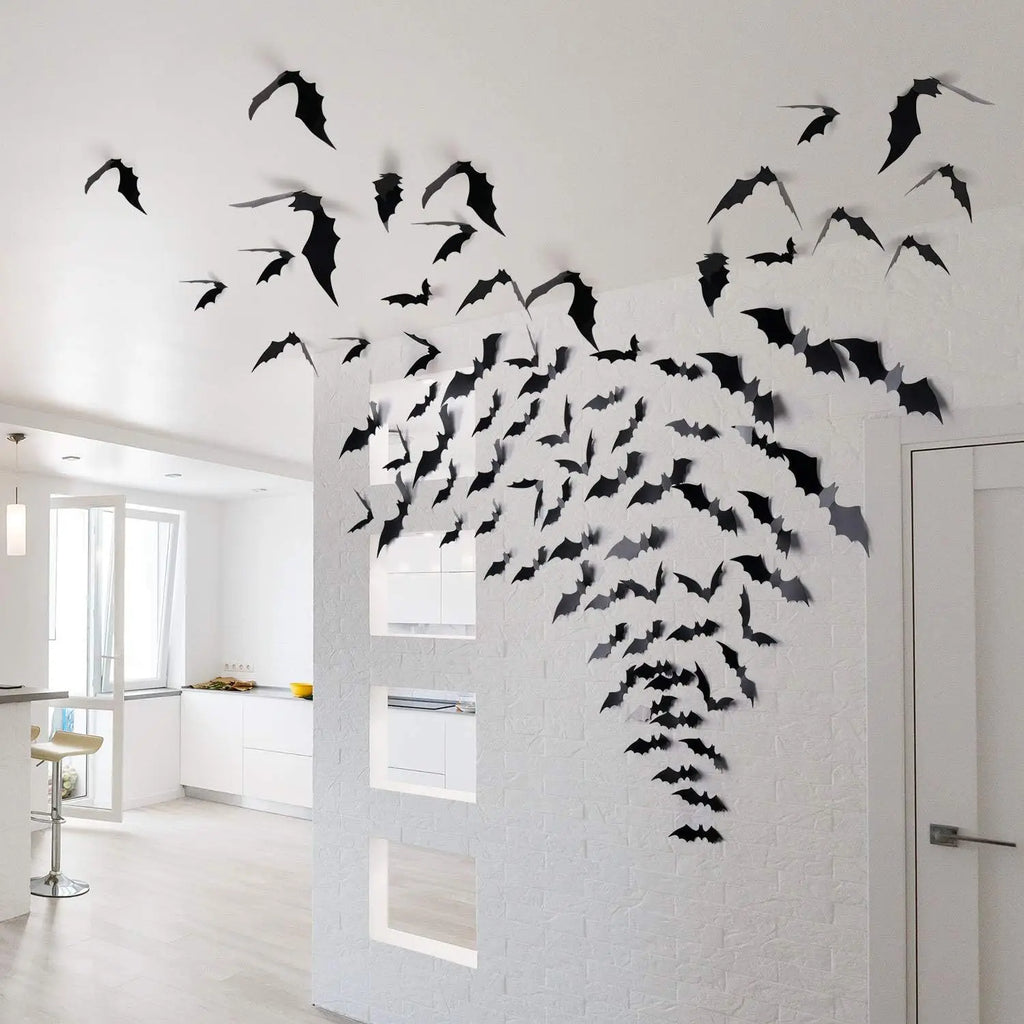 3D Bat Wall Stickers — LED Night Light