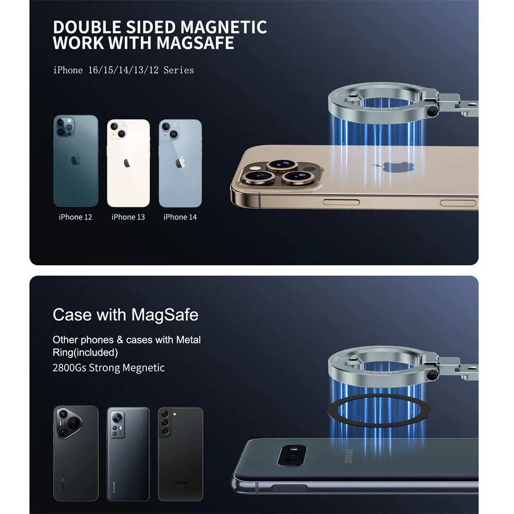 Dual-Sided Magnetic Phone Holder with Cold Shoe Mount