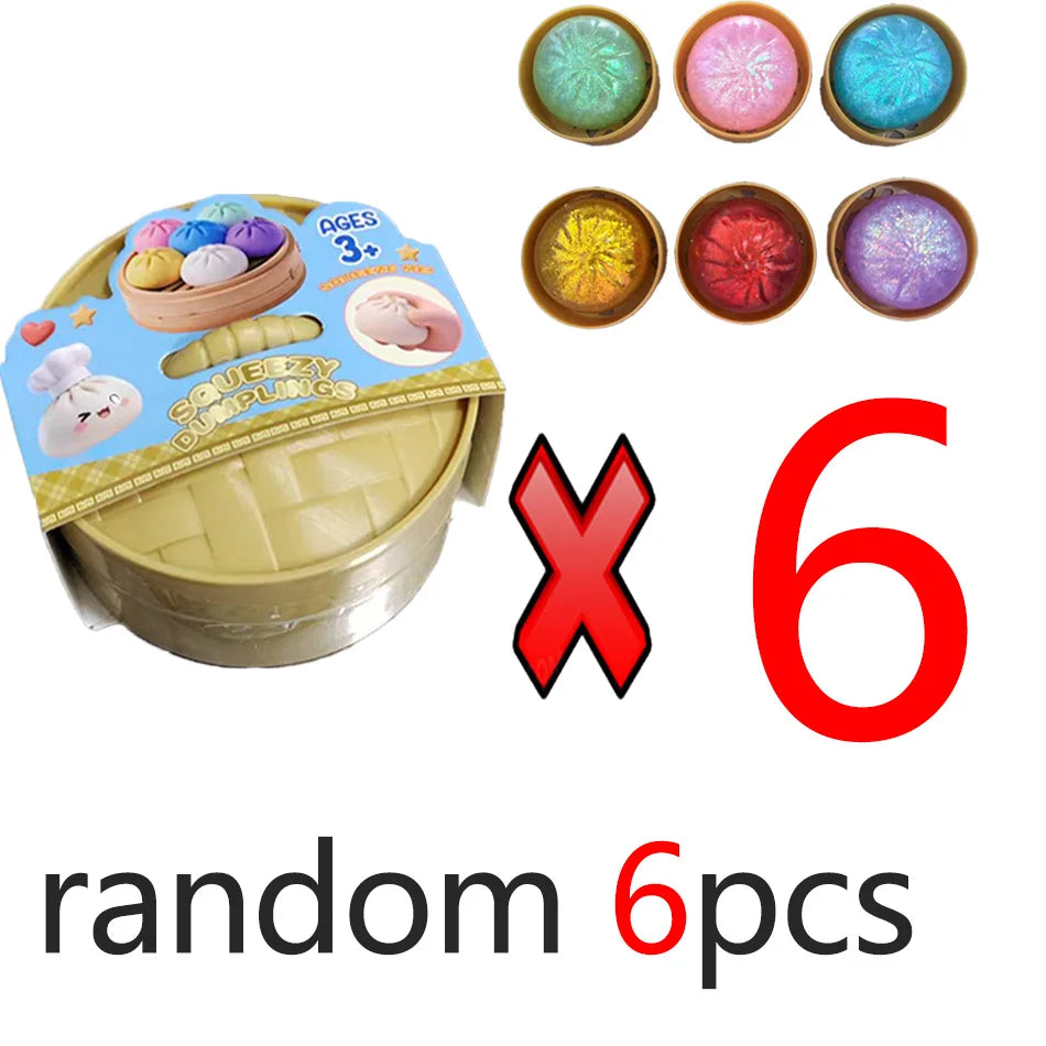 Glitter Dumpling Squishy Toy — Steam Bun Style