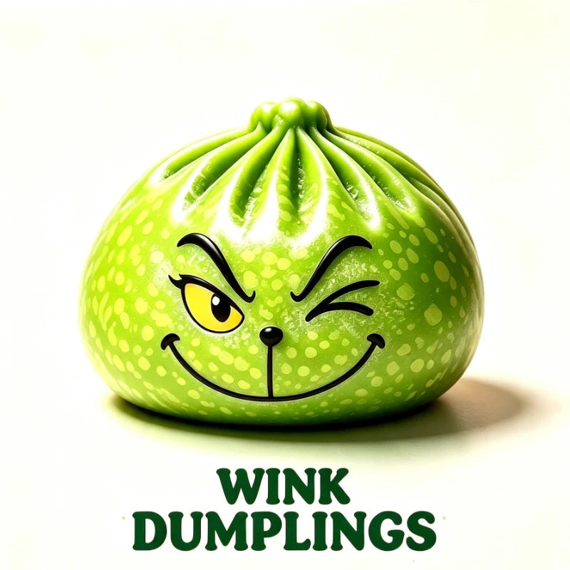 Glitter Green Dumpling Squishy Toy — 8.5cm