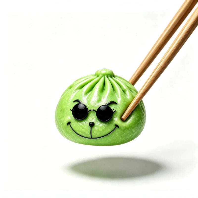 Glitter Green Dumpling Squishy Toy — 8.5cm