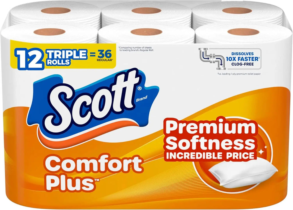 Scott Comfort Plus Toilet Paper — 12 Triple Rolls