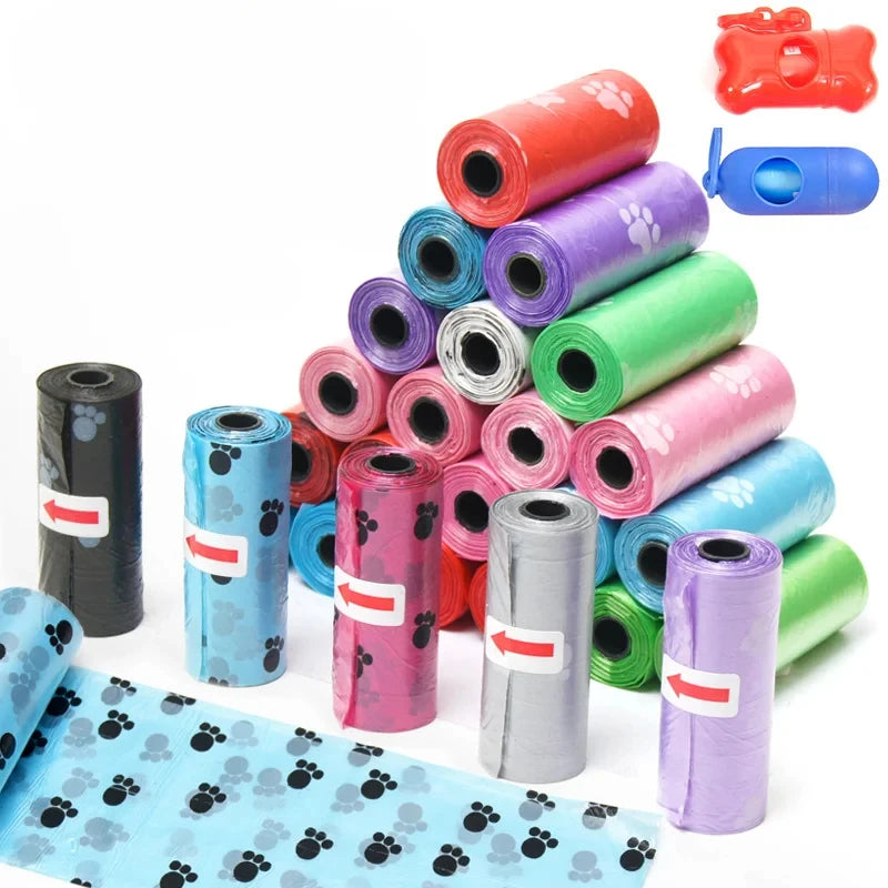 Dog Poop Bags — Multi-Color Roll Packs