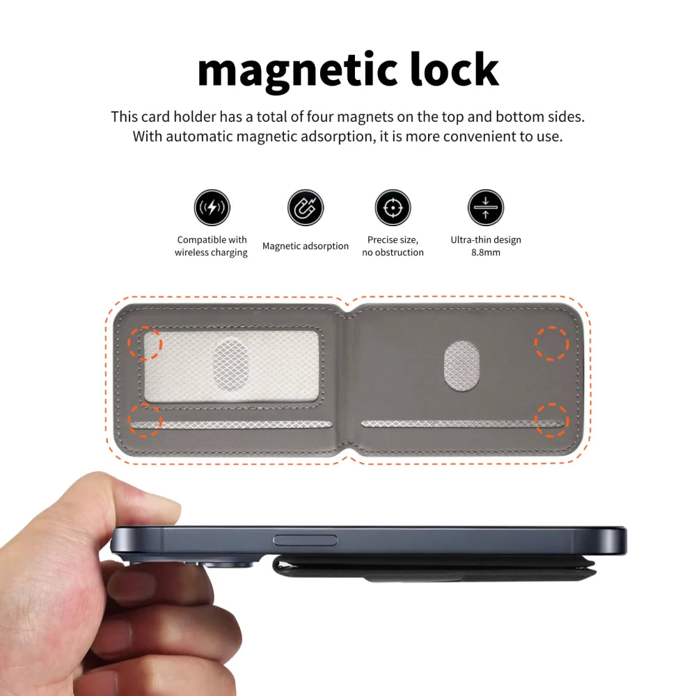 Luxury Leather MagSafe Wallet & Card Holder