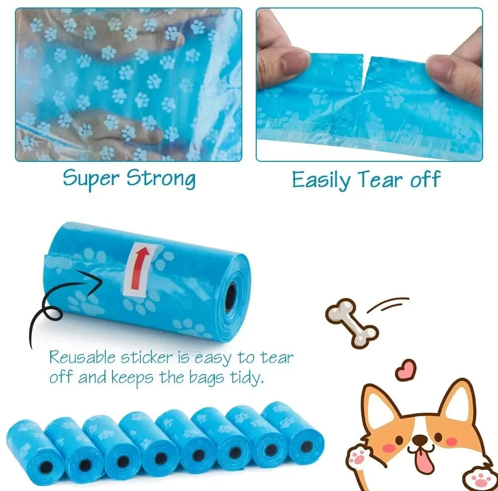 Dog Poop Bags — Multi-Color Roll Packs