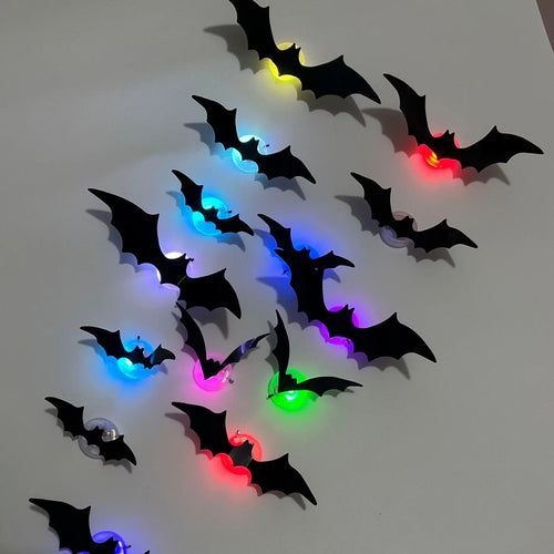 3D Bat LED Wall Sticker Decor