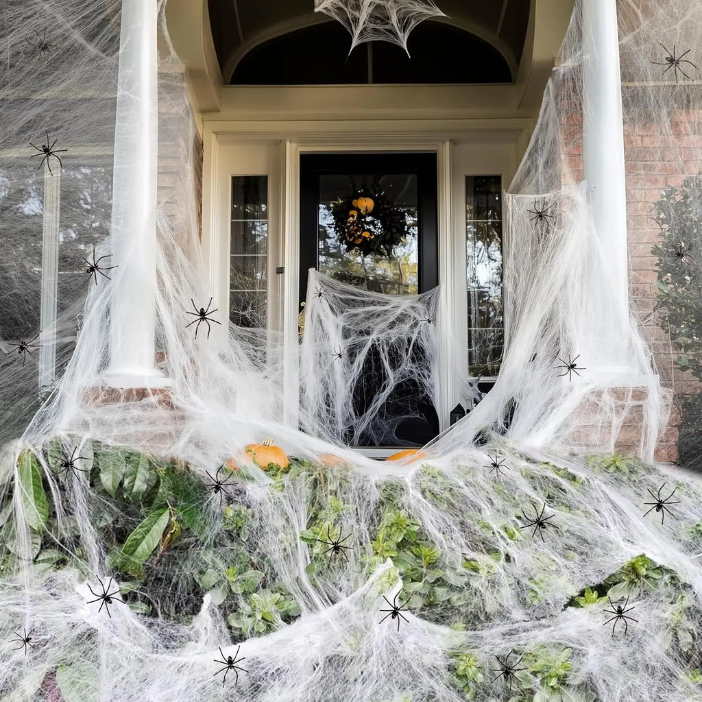 Stretch Cobweb Halloween Decoration — 200 sqft