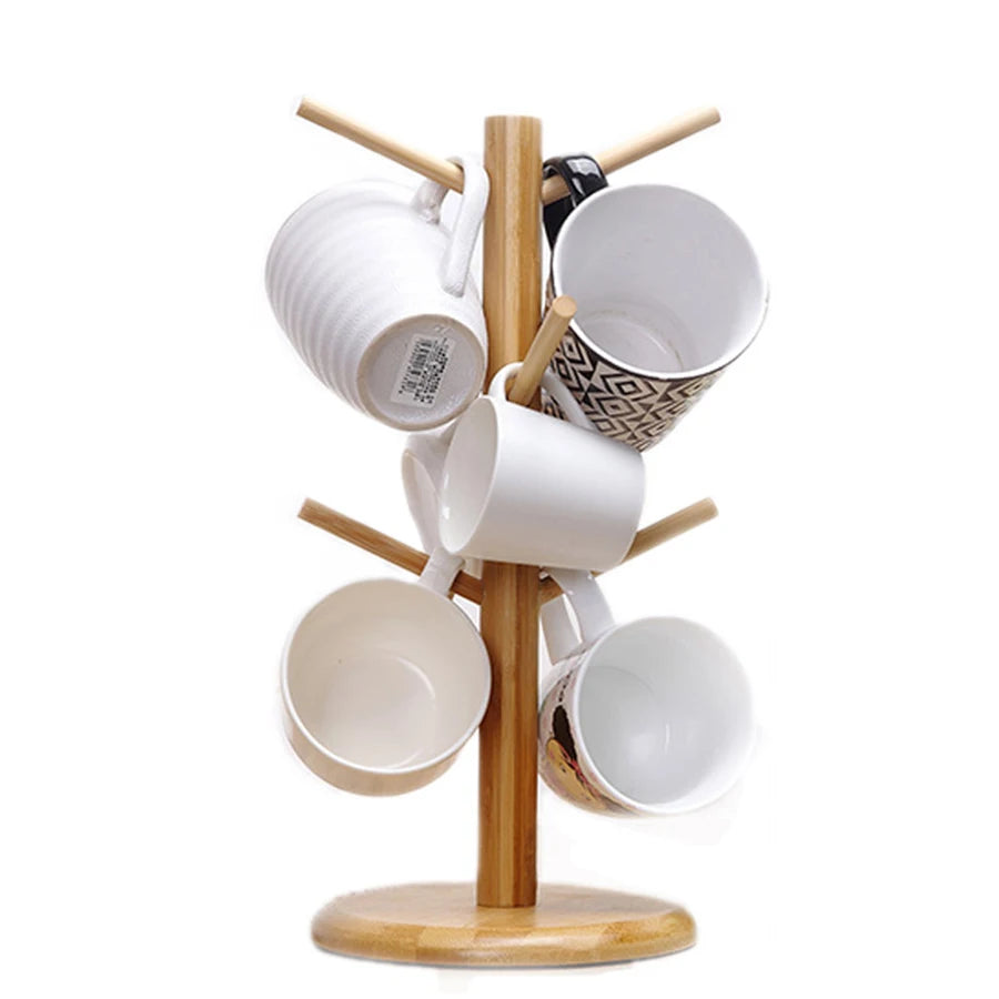 Bamboo Mug & Cup Storage Rack
