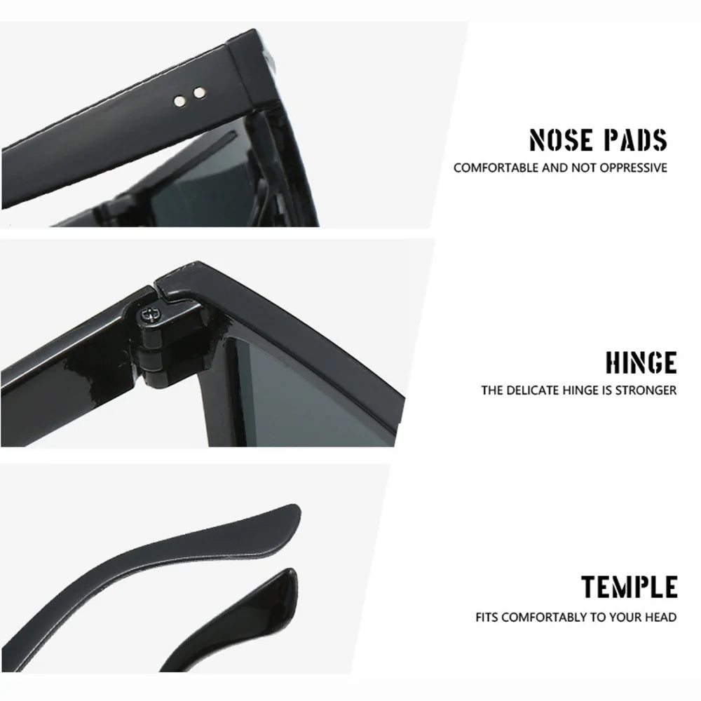 Retro Oversized Square Sunglasses — UV400 Protection