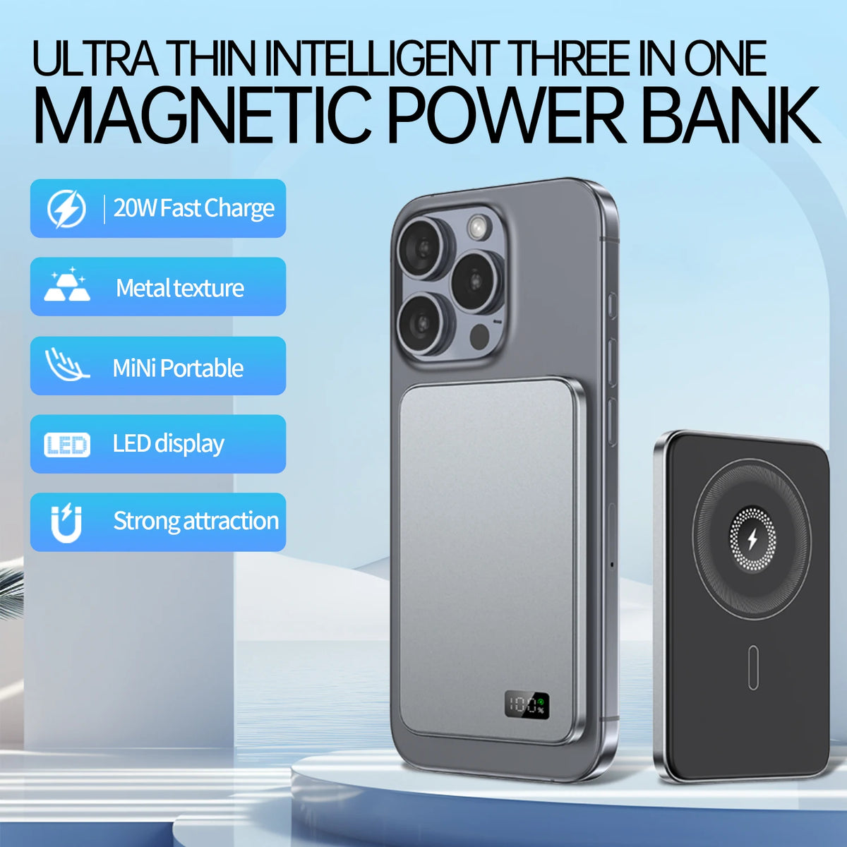 Ultra-Thin Alloy Magnetic Power Bank