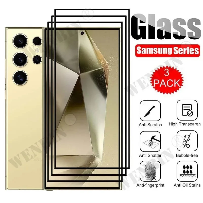 Samsung Galaxy Tempered Glass Screen Protector — 3 Pack