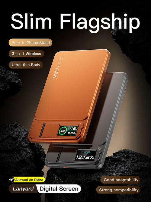 3-in-1 Magnetic Power Bank with TFT Screen