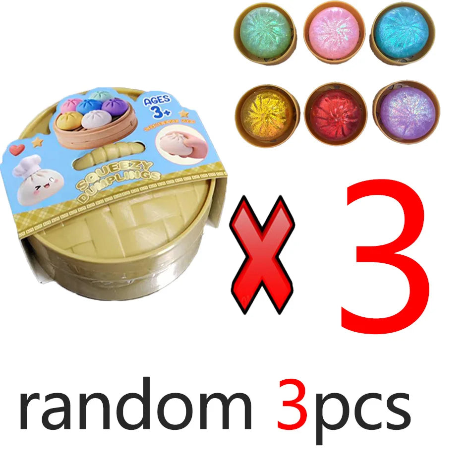 Glitter Dumpling Squishy Toy — Steam Bun Style