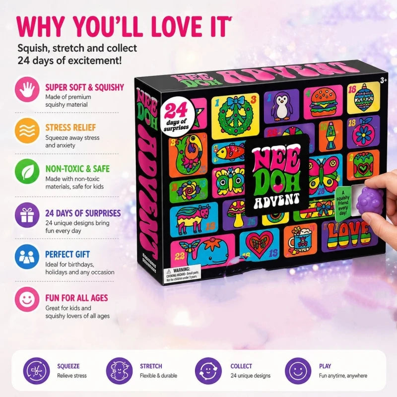 24-Day Advent Calendar — Pop-Up Squishy Surprises