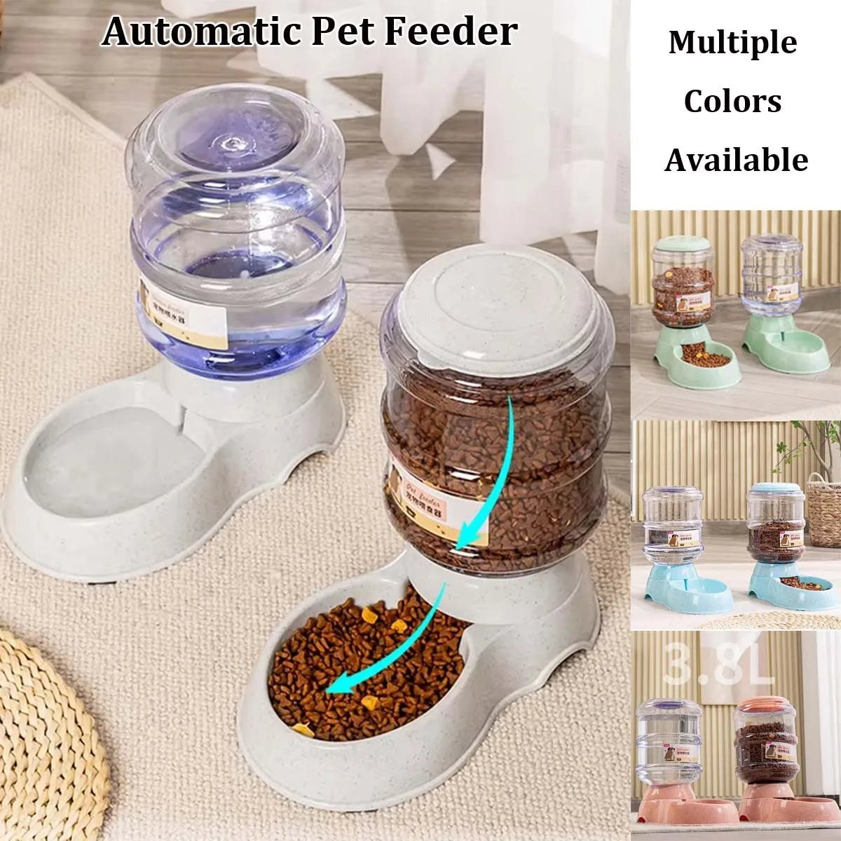 Automatic Pet Feeder & Water Dispenser — 3.8L