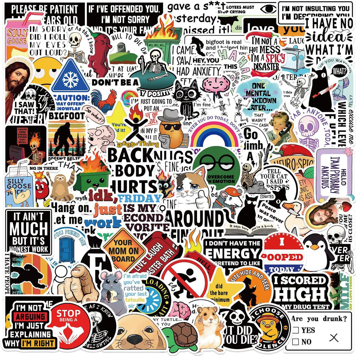 Snarky Meme Sticker Pack — 100 Pieces