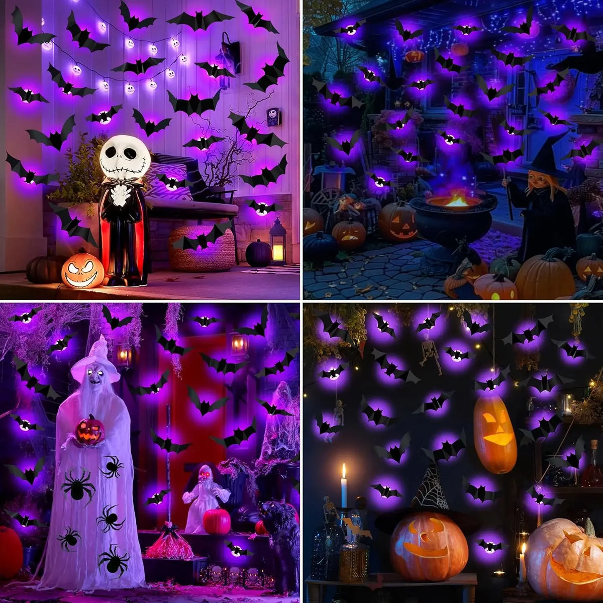 3D Bat Wall Stickers — LED Night Light