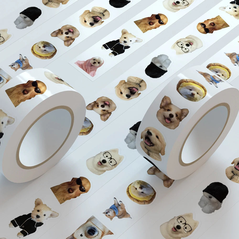 Cartoon Dog Meme Sticker Roll — 500 Pieces