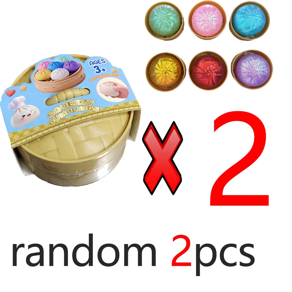 Glitter Dumpling Squishy Toy — Steam Bun Style