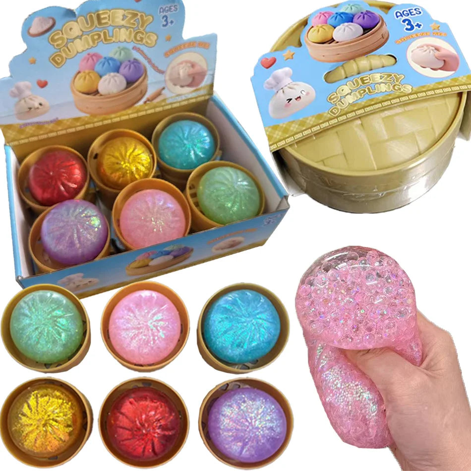 Glitter Dumpling Squishy Toy — Steam Bun Style