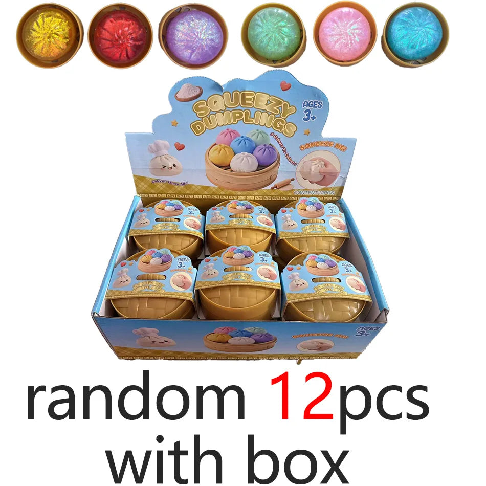 Glitter Dumpling Squishy Toy — Steam Bun Style