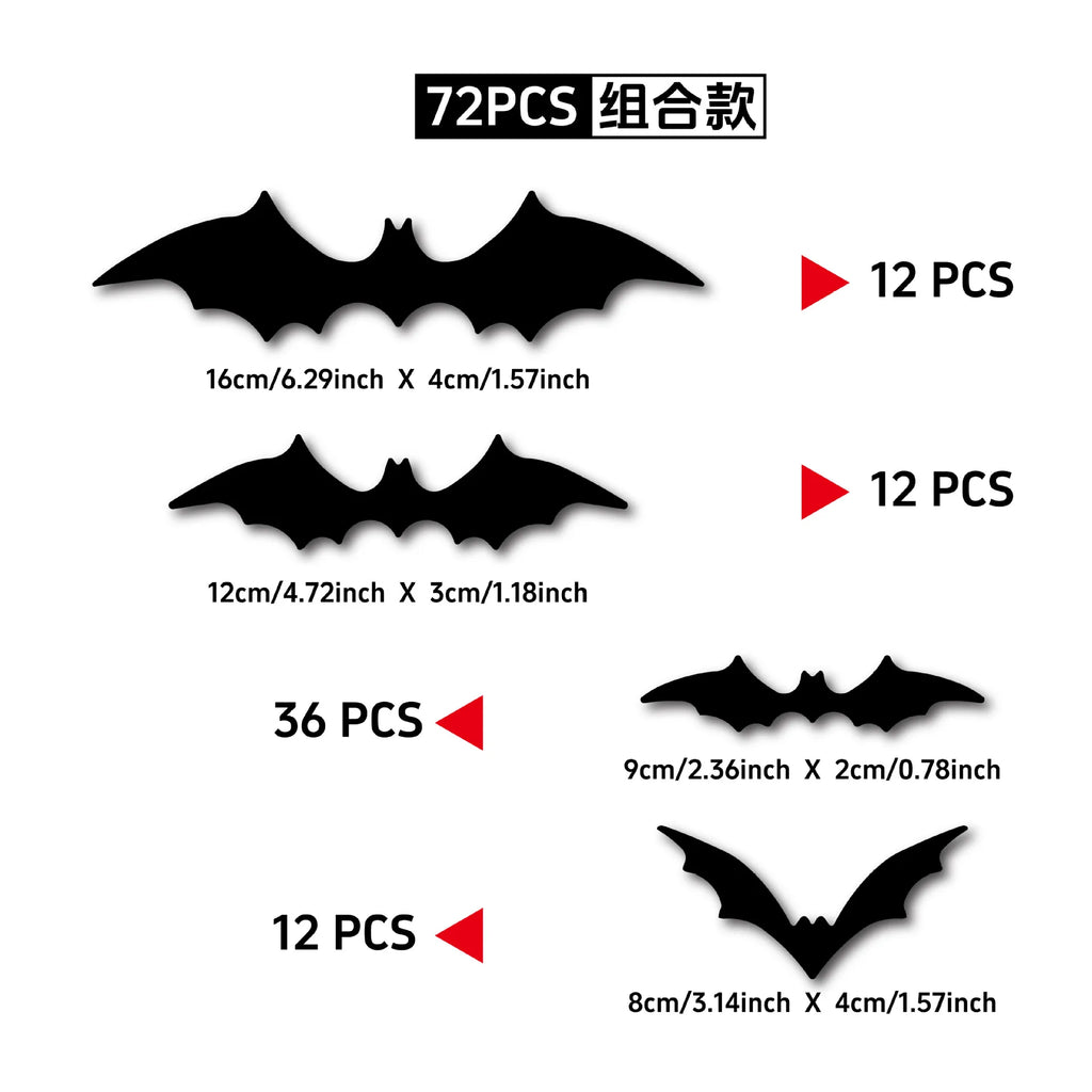 3D Bat LED Wall Sticker Decor