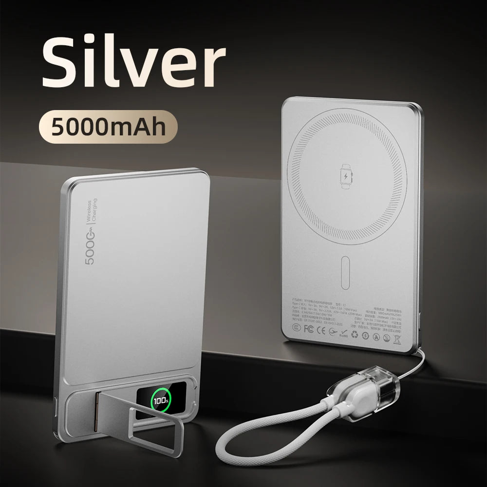 3-in-1 Magnetic Power Bank with TFT Screen