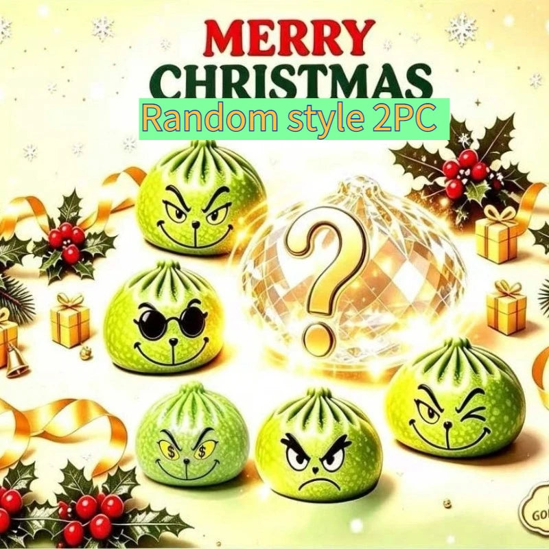 Glitter Green Dumpling Squishy Toy — 8.5cm
