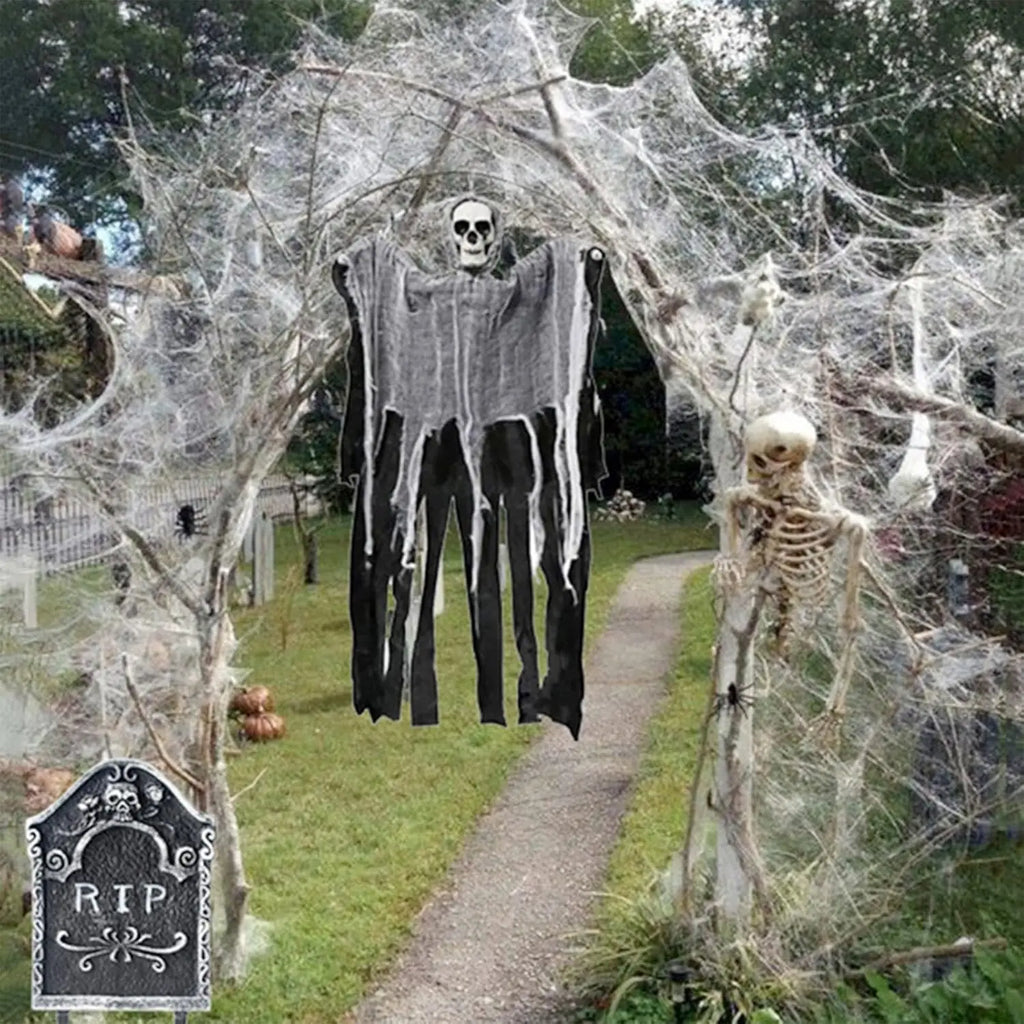 Stretch Cobweb Halloween Decoration — 200 sqft