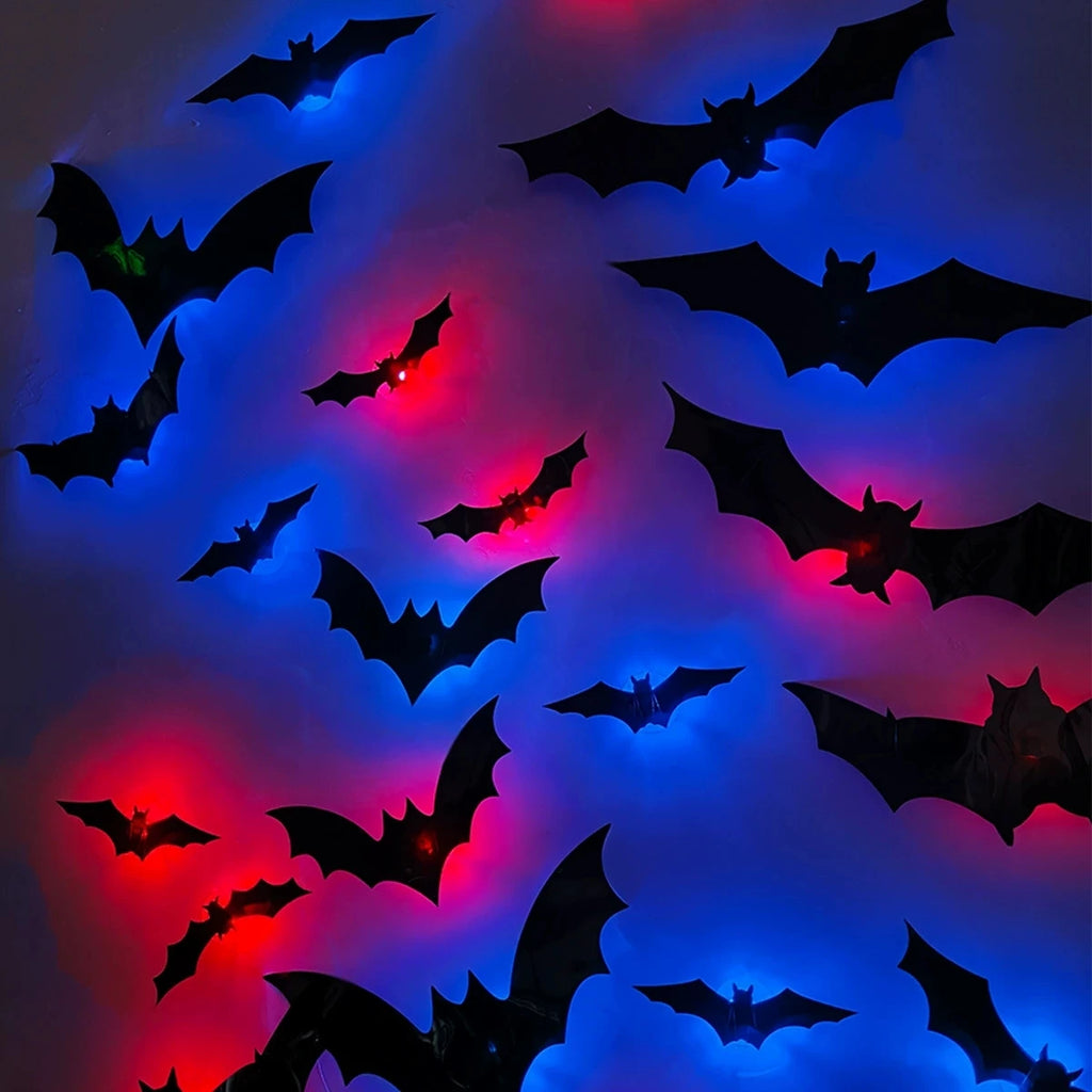 3D Bat Night Light Wall Decals