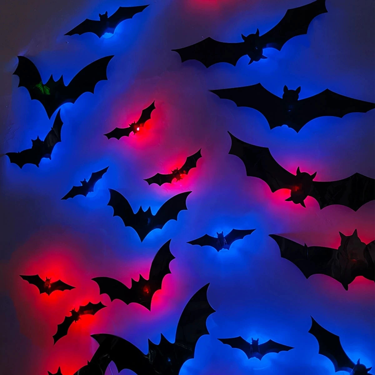3D Bat Night Light Wall Decals