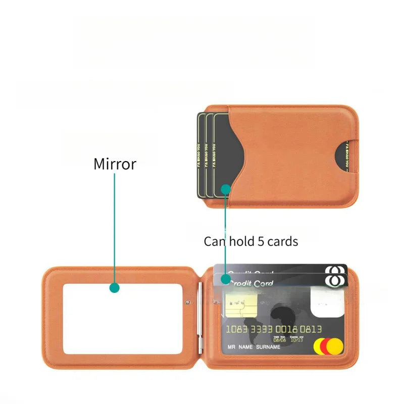 MagSafe Card Holder Wallet with Mirror & Kickstand