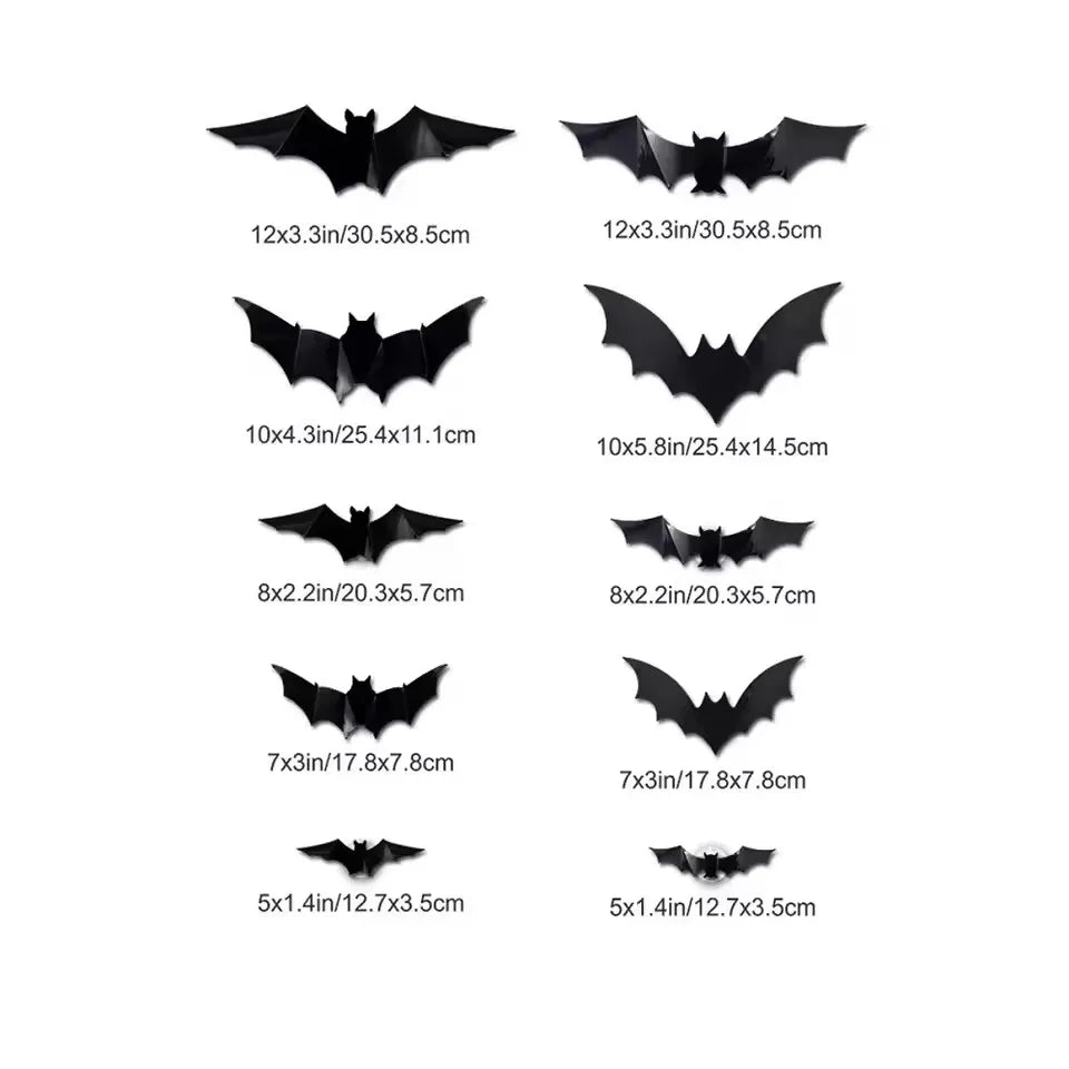 3D Bat Night Light Wall Decals