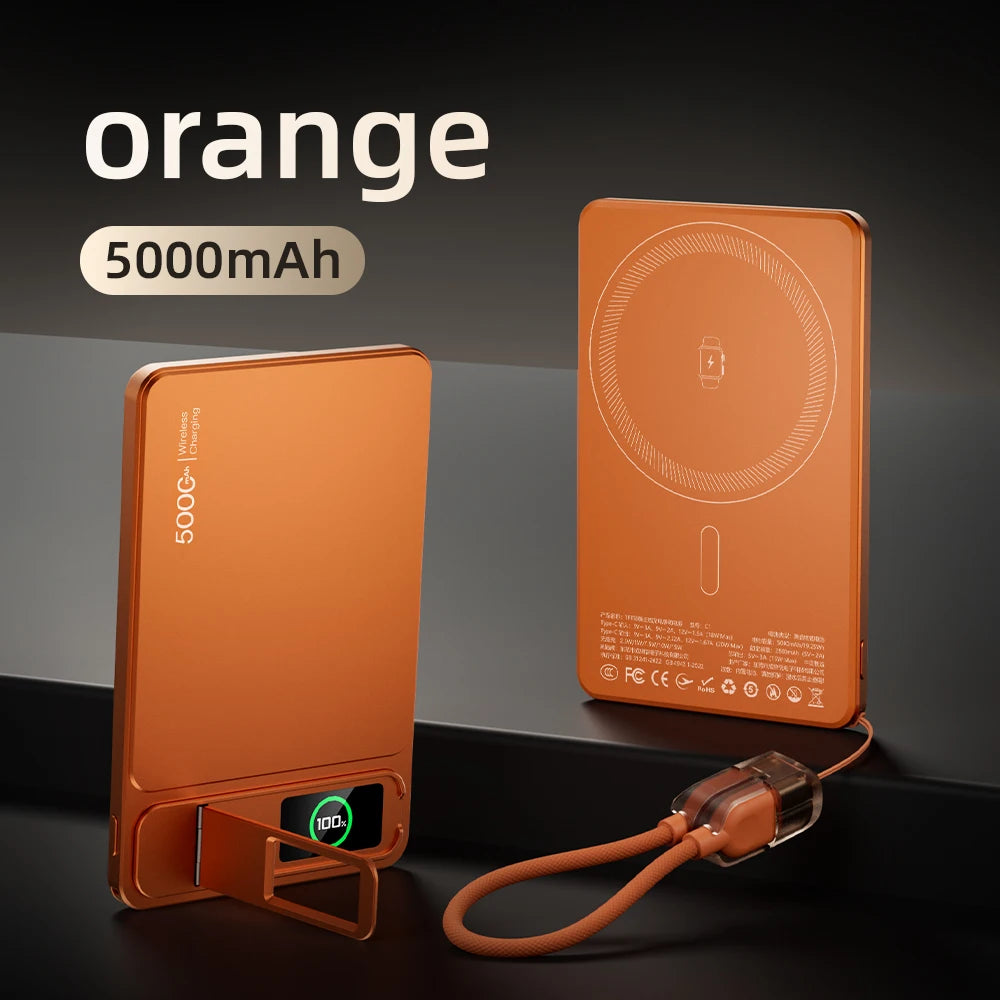 3-in-1 Magnetic Power Bank with TFT Screen