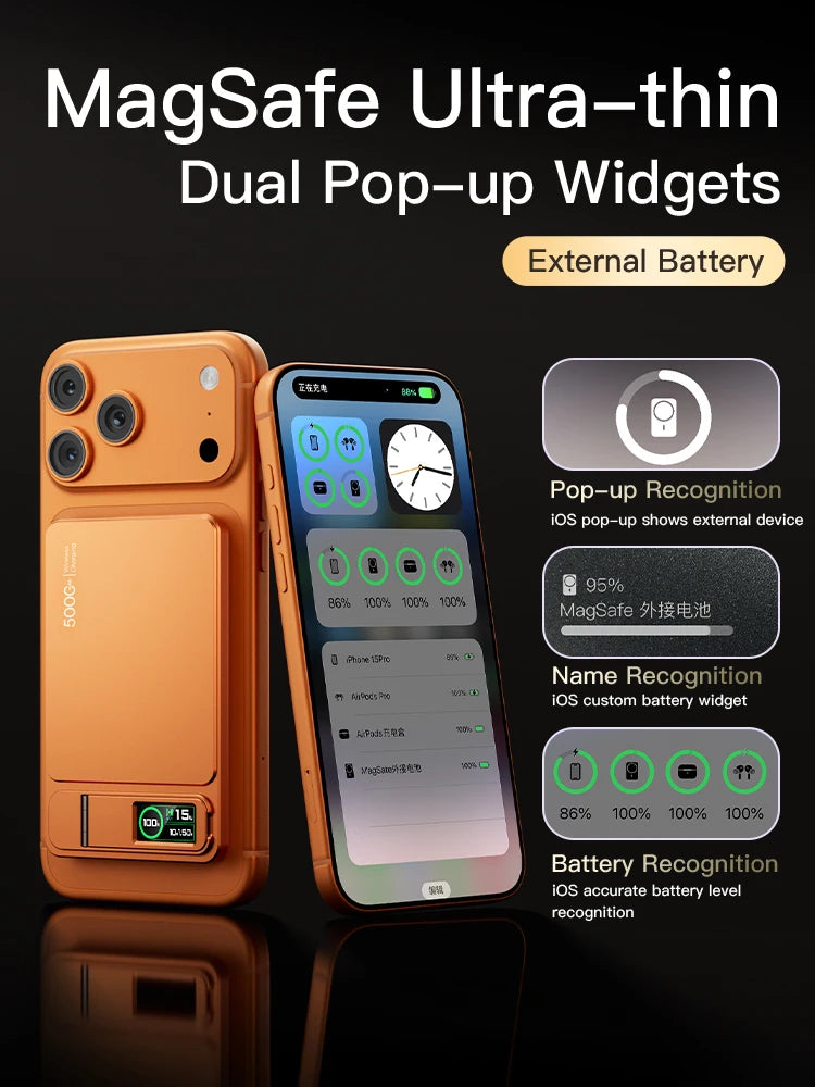 3-in-1 Magnetic Power Bank with TFT Screen