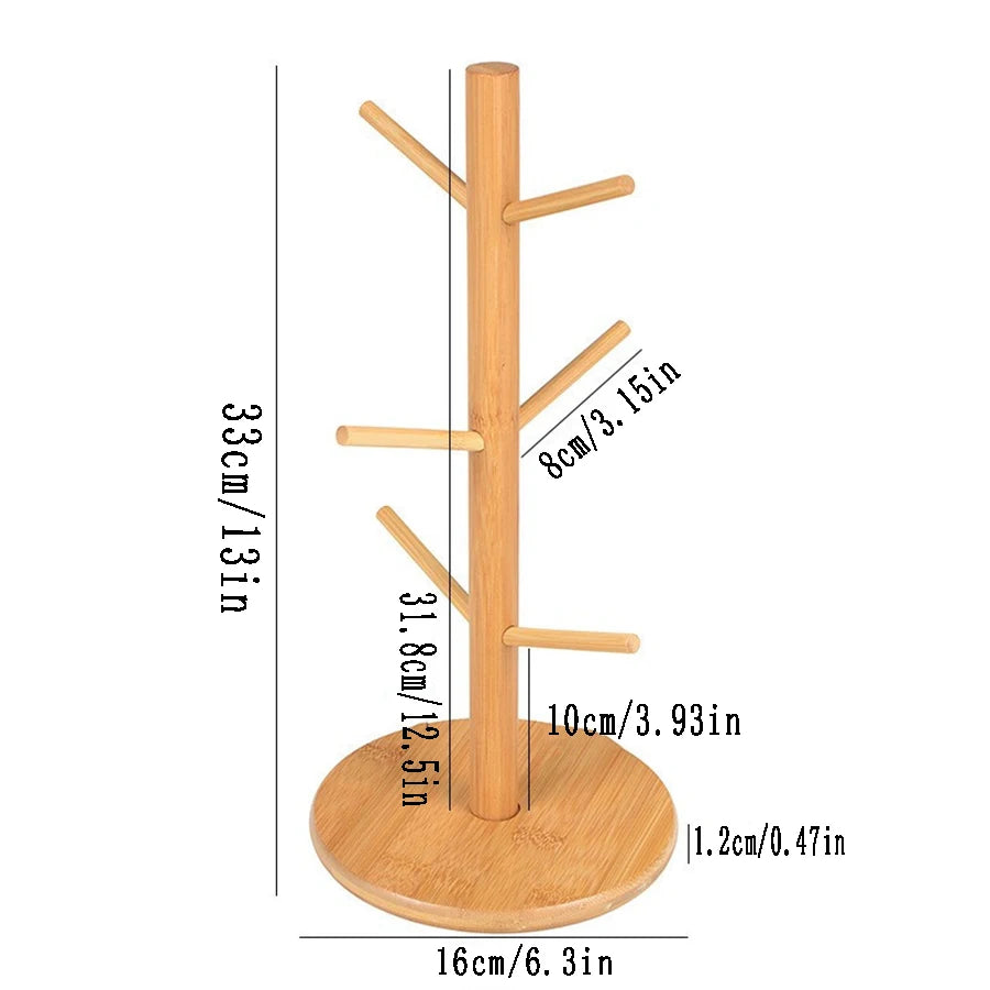 Bamboo Mug & Cup Storage Rack