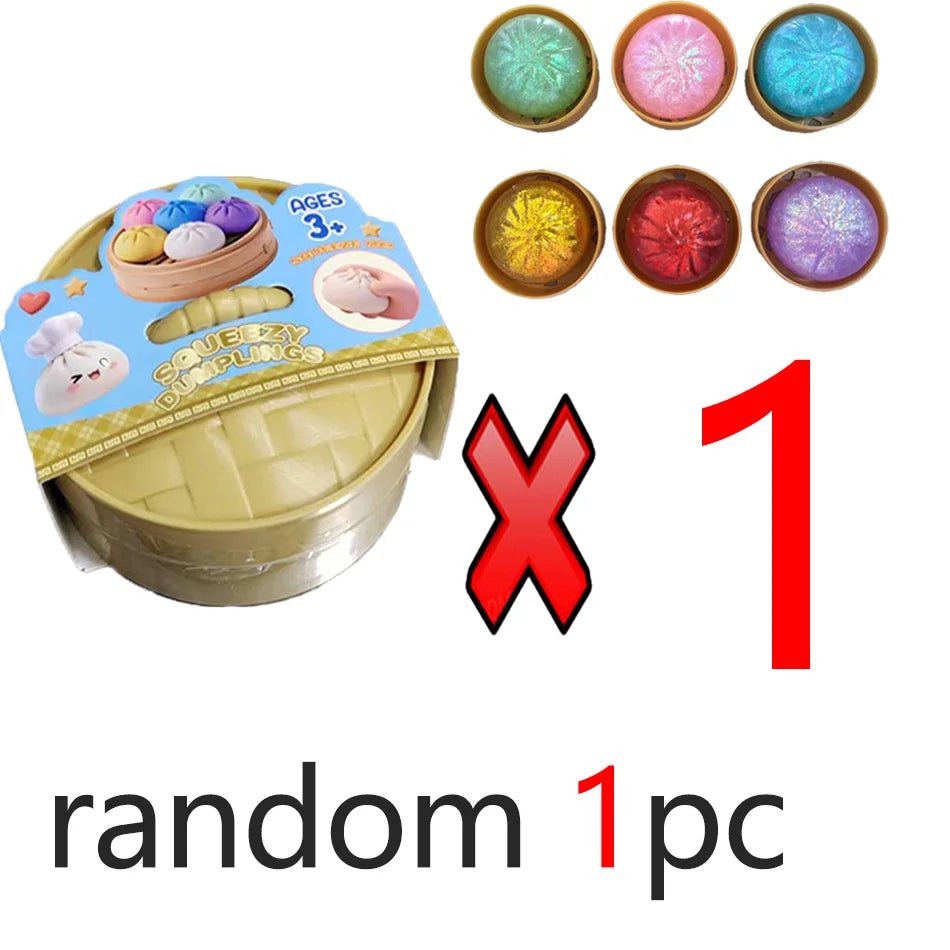 Glitter Dumpling Squishy Toy — Steam Bun Style