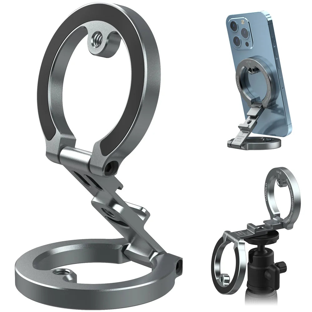 Dual-Sided Magnetic Phone Holder with Cold Shoe Mount