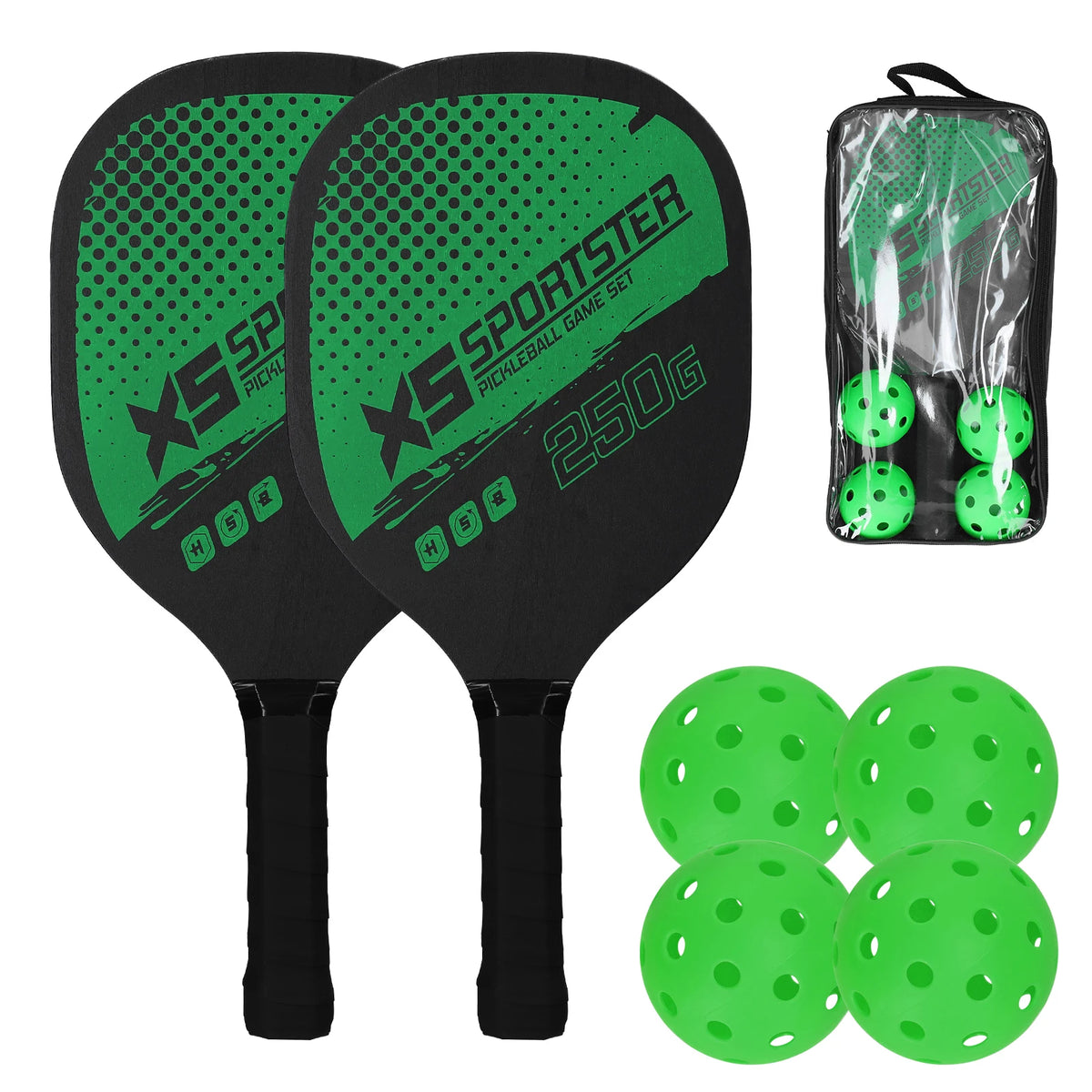 Pickleball Starter Set — 2 Paddles + 4 Balls