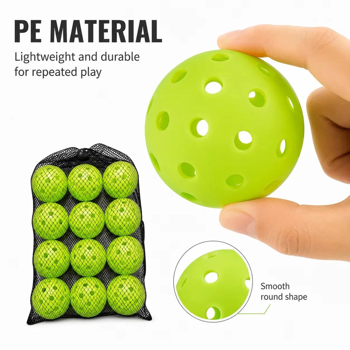 Pickleball Set — 12 Pieces, 74mm