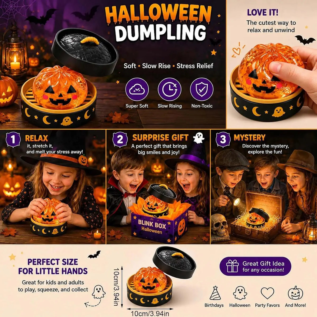 Halloween Dumpling Squishy Toy — 8cm