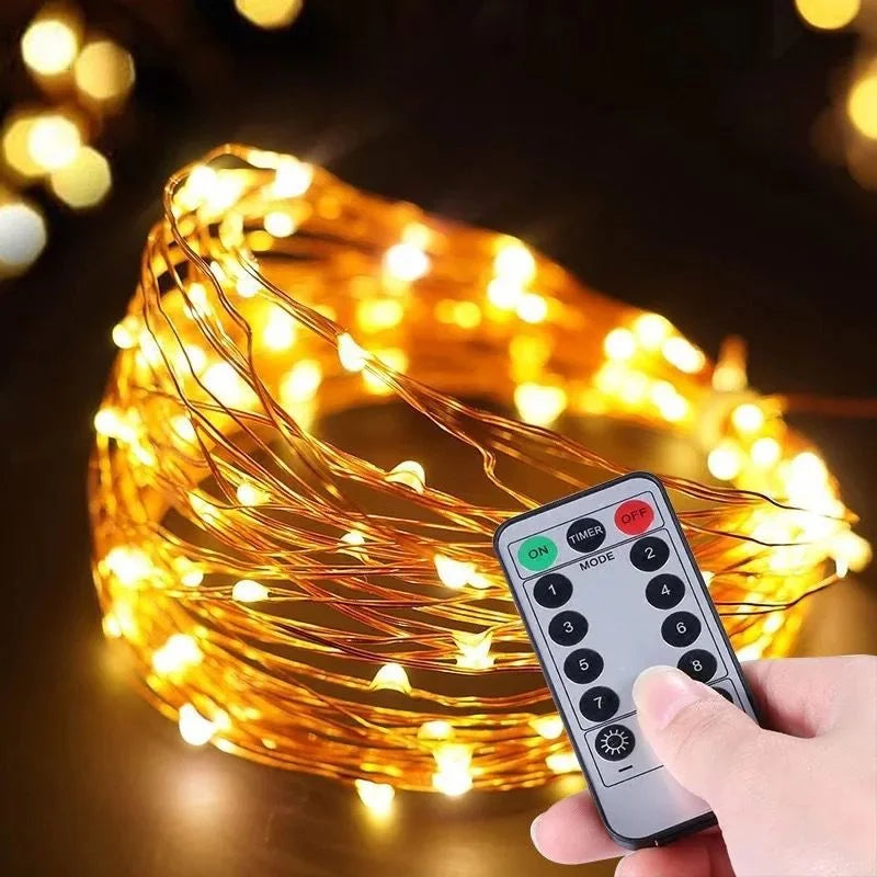 8-Mode Remote LED String Lights