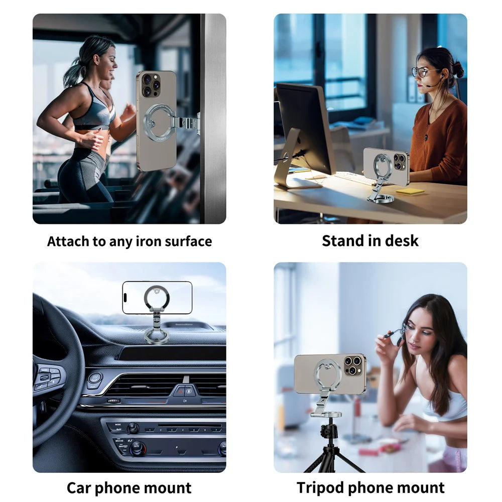 Dual-Sided Magnetic Phone Holder with Cold Shoe Mount