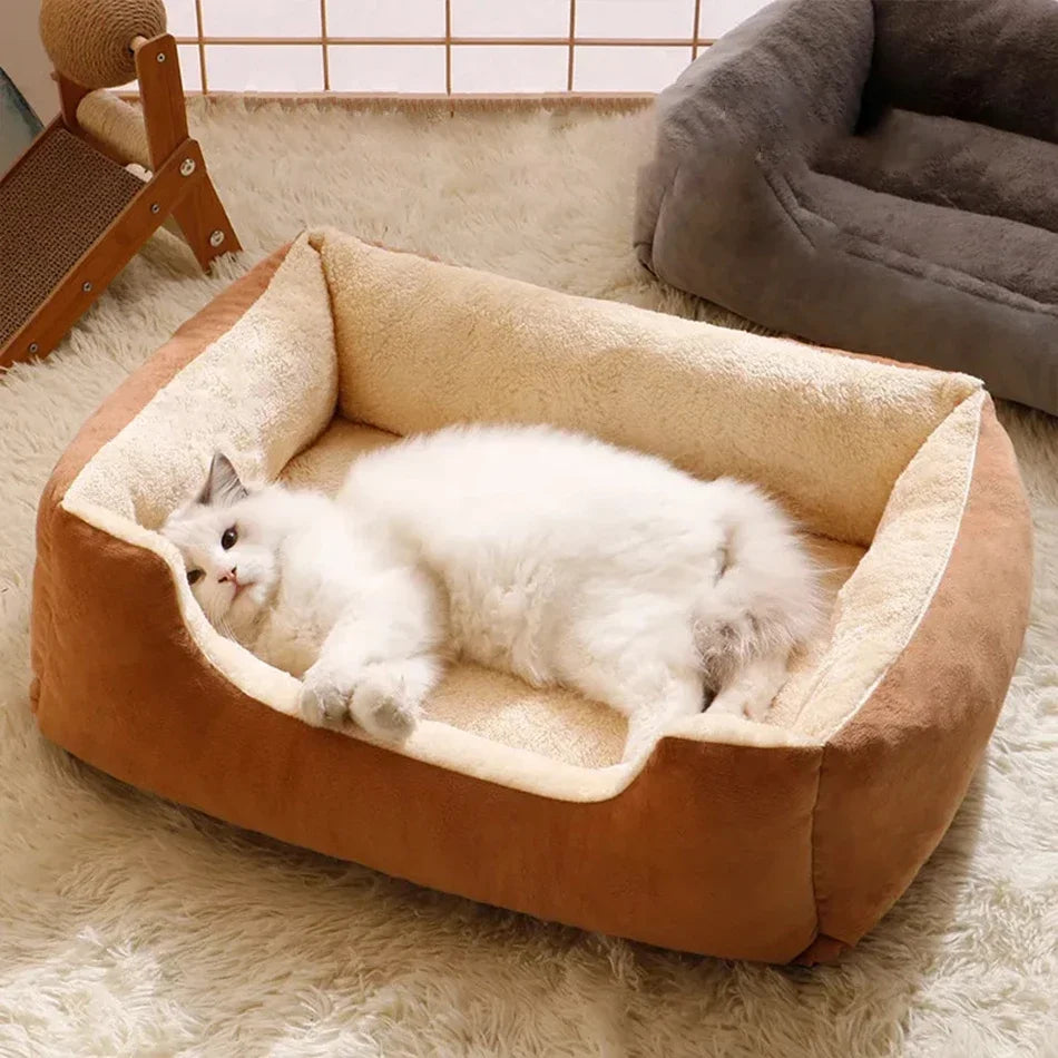 Plush Pet Bed for Cats & Small Dogs