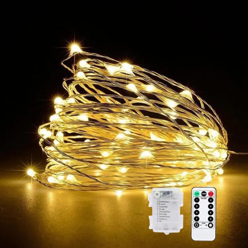 8-Mode Remote LED String Lights